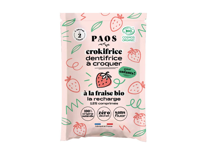 Recharge dentifrice à croquer fraise PAOS